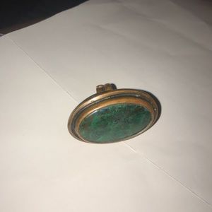 Copper ring with green stone